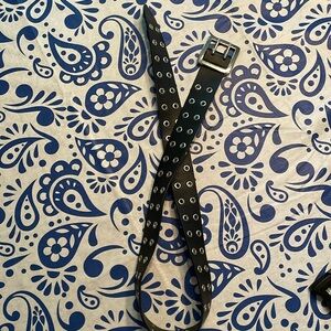 Belt with double silver grommets